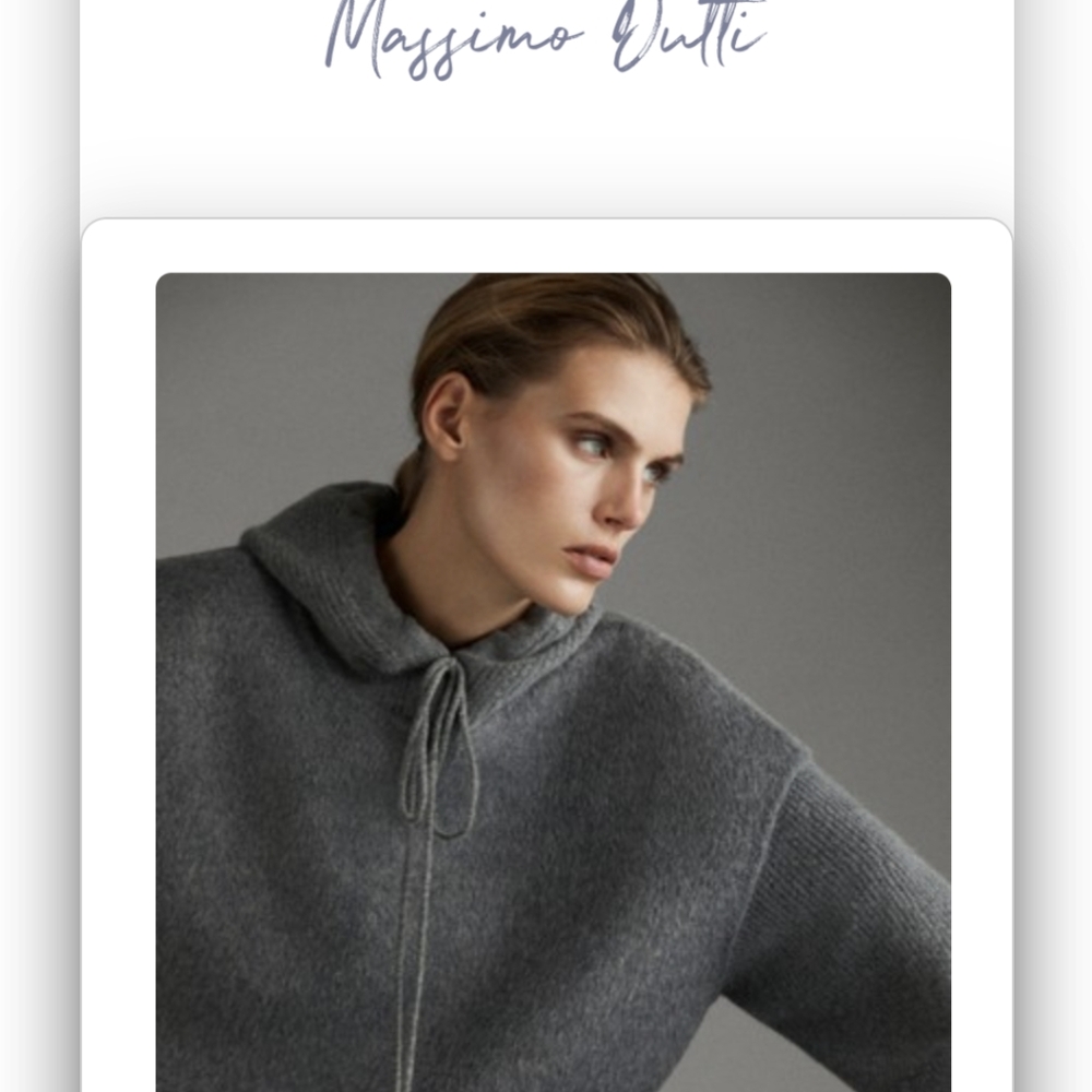 Massimo Dutti Charcoal Women's Cowl Sweater